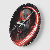 Aquaman |の黒いマンタの赤い強打のグラフィック ラージ壁時計 (傾斜)
