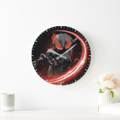 Aquaman |の黒いマンタの赤い強打のグラフィック ラージ壁時計 (ホーム)