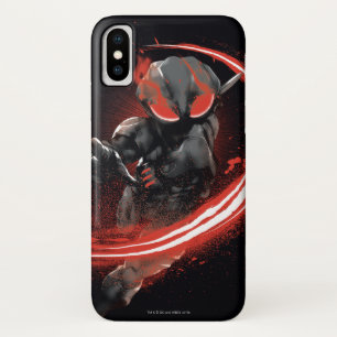 Aquaman の黒いマンタの赤い強打のグラフィック iPhone x ケース