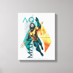 Aquaman 現代主義のAquamanのコラージュ キャンバスプリント