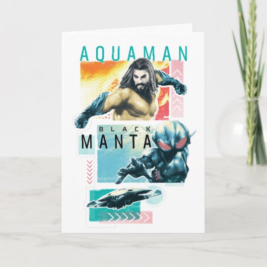Aquaman |現代主義のAquaman及び黒いマンタのグラフィック カード (正面)