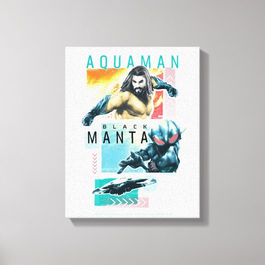 Aquaman |現代主義のAquaman及び黒いマンタのグラフィック キャンバスプリント (正面)