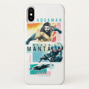 Aquaman 現代主義のAquaman及び黒いマンタのグラフィック iPhone X ケース
