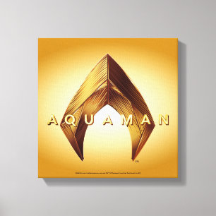 Aquaman 金Aquamanのロゴ キャンバスプリント