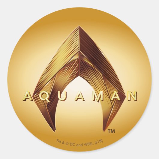 Aquaman |金Aquamanのロゴ ラウンドシール (正面)