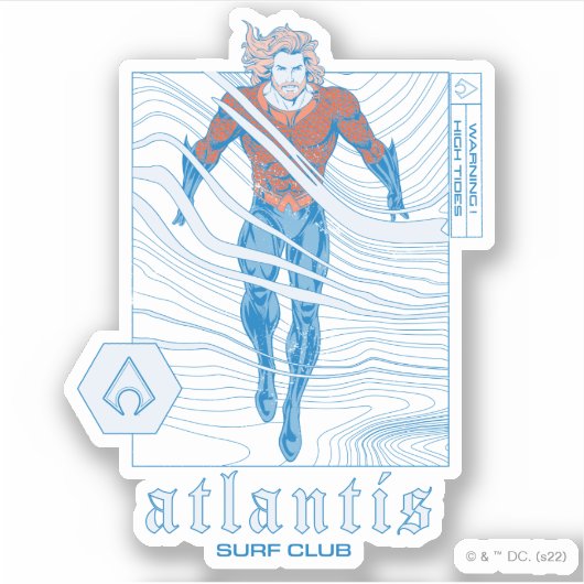 Aquaman - Atlantis Surf Club シール (正面)