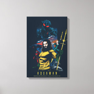 Aquaman Orin、Meraおよび黒いマンタのグラフィック キャンバスプリント