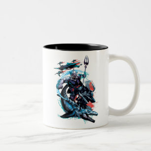 Aquaman Ormの黒いマンタ、Tylosaur、及び船 ツートーンマグカップ