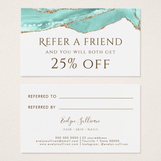 Aquamarine Agate紹介カード (正面&裏面)