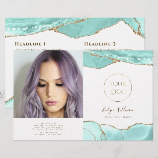 Aquamarine agate 2折パンフレット (正面/裏面)