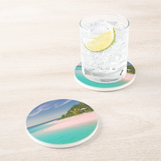 Aquamarine Ocean Tropical Beach Scenic コースター (側面)