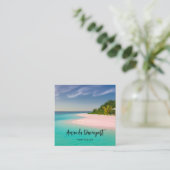 Aquamarine Ocean Tropical Beach Scenic スクエア名刺 (スタンド正面)