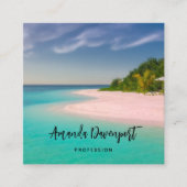 Aquamarine Ocean Tropical Beach Scenic スクエア名刺 (正面)