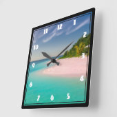 Aquamarine Ocean Tropical Beach Scenic スクエア壁時計 (傾斜)