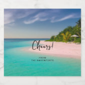 Aquamarine Ocean Tropical Beach Scenic ビールラベル (シングルラベル)