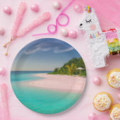 Aquamarine Ocean Tropical Beach Scenic ペーパープレート (パーティー)