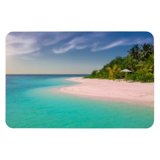 Aquamarine Ocean Tropical Beach Scenic マグネット (横)