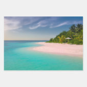 Aquamarine Ocean Tropical Beach Scenic ラッピングペーパーシート (正面)