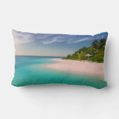 Aquamarine Ocean Tropical Beach Scenic ランバークッション (裏面)
