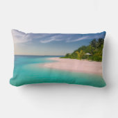 Aquamarine Ocean Tropical Beach Scenic ランバークッション (正面)