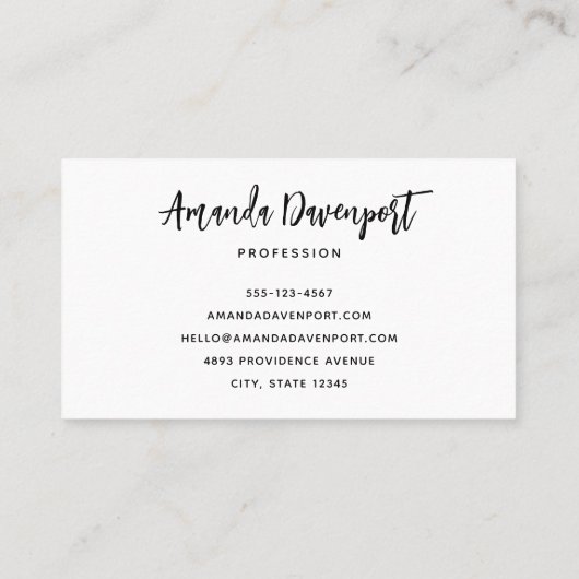 Aquamarine Ocean Tropical Beach Scenic 名刺 (裏面)