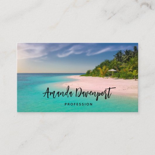 Aquamarine Ocean Tropical Beach Scenic 名刺 (正面)