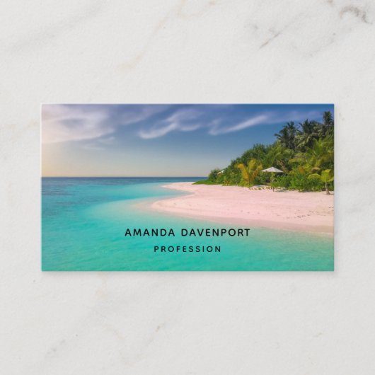Aquamarine Ocean Tropical Beach Scenic 名刺 (正面)