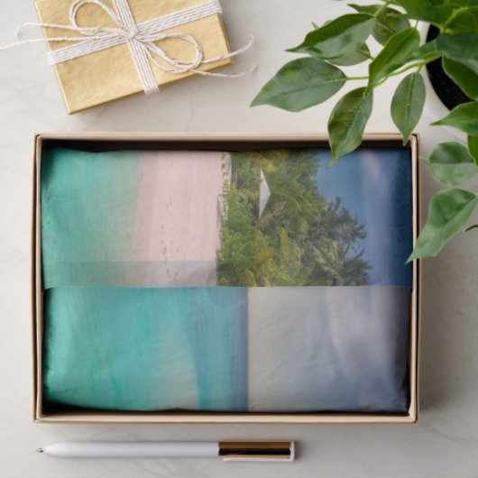 Aquamarine Ocean Tropical Beach Scenic 薄葉紙 (ギフト)