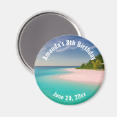 Aquamarine Ocean Tropical Beach Scenic Birthday マグネット (正面/裏面)