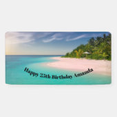 Aquamarine Ocean Tropical Beach Scenic Birthday 横断幕 (横)