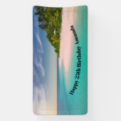 Aquamarine Ocean Tropical Beach Scenic Birthday 横断幕 (縦)