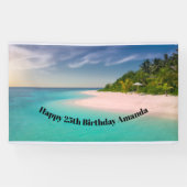 Aquamarine Ocean Tropical Beach Scenic Birthday 横断幕 (横)