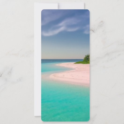 Aquamarine Ocean Tropical Beach Scenic Menu 招待状 (裏面)