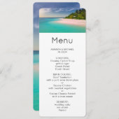 Aquamarine Ocean Tropical Beach Scenic Menu 招待状 (正面/裏面)