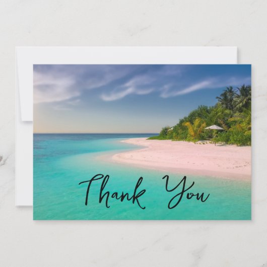 Aquamarine Ocean Tropical Beach Scenic Photo サンキューカード (正面)