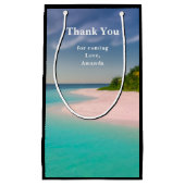 Aquamarine Ocean Tropical Beach Scenic Thank You スモールペーパーバッグ (正面)