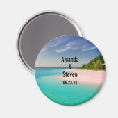 Aquamarine Ocean Tropical Beach Scenic Wedding マグネット (正面/裏面)