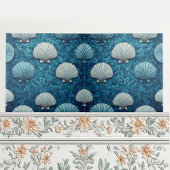 Aquamarine Seashells Mosaic Blue Ocean Marine Life タイル