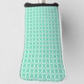 Aquamarine White Hearts Pattern ゴルフヘッドカバー (回転90)