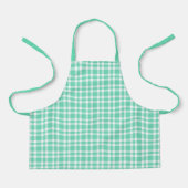 Aquamarine White Plaid Pattern エプロン (正面)