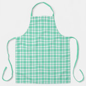 Aquamarine White Plaid Pattern エプロン (正面)