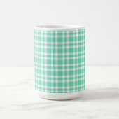Aquamarine White Plaid Pattern コーヒーマグカップ (中央)