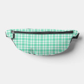 Aquamarine White Plaid Pattern ファニーパック (レイダウン)