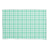 Aquamarine White Plaid Pattern 枕カバー (正面左)