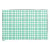 Aquamarine White Plaid Pattern 枕カバー (正面右)