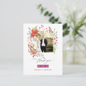 Aquarele Wildflowerの写真結婚ありがとうございま ポストカード (スタンド正面)