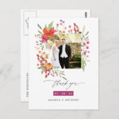 Aquarele Wildflowerの写真結婚ありがとうございま ポストカード (正面/裏面)