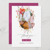 Aquarele Wildflower結婚の写真 サンキューカード (正面/裏面)