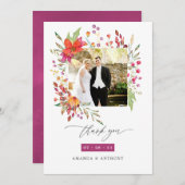 Aquarele Wildflower結婚の写真 サンキューカード (正面/裏面)