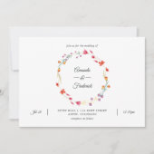 Aquarele Wildflower Photo 結婚's 招待状 (正面)